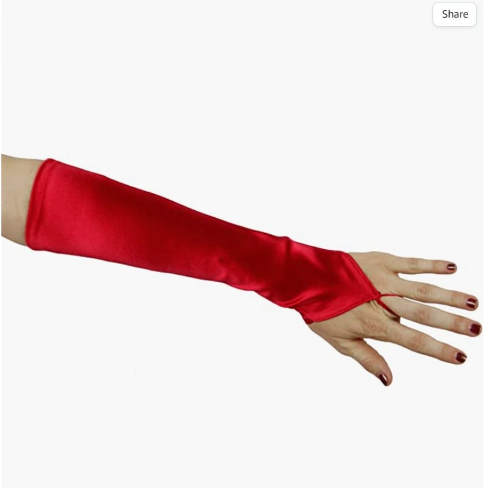 3 for $25! Satin Fingerless Elbow Length Gloves